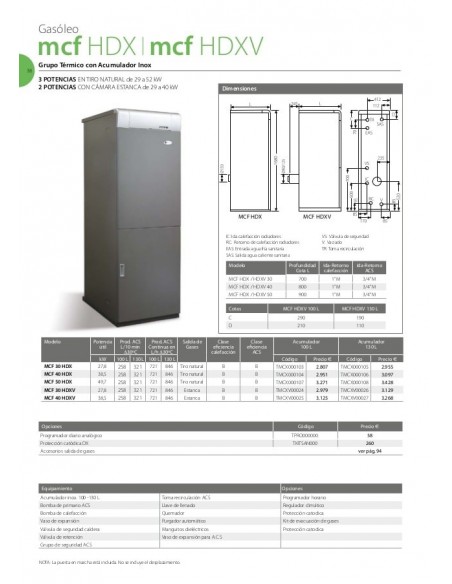 CALDERA DOMUSA MCF 30 HDX 100 LITROS